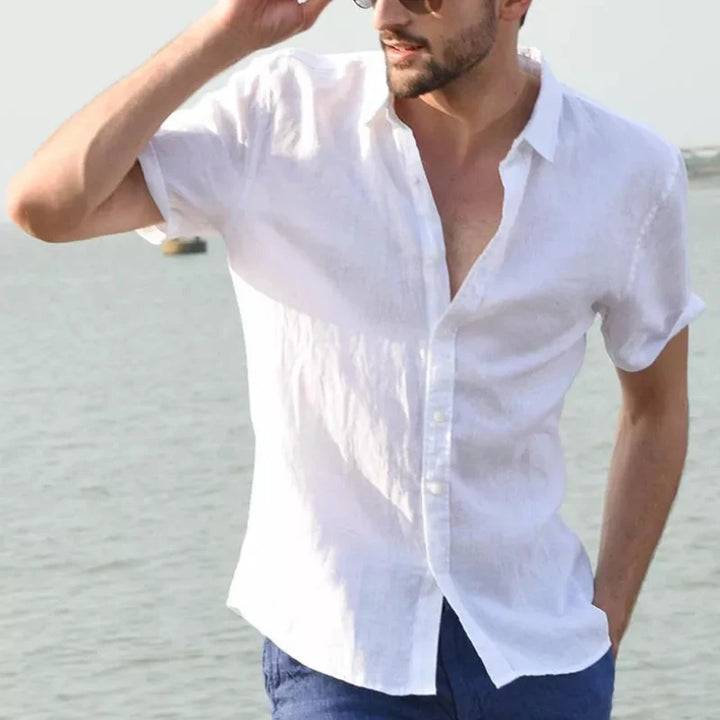 Casual Short Sleeve Button-Down Shirt