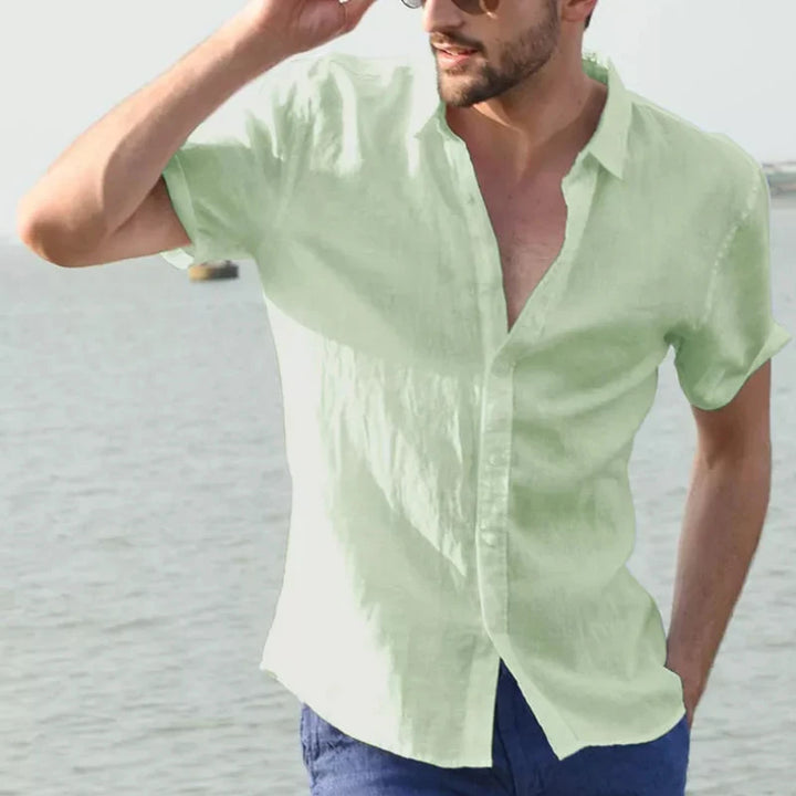 Casual Short Sleeve Button-Down Shirt