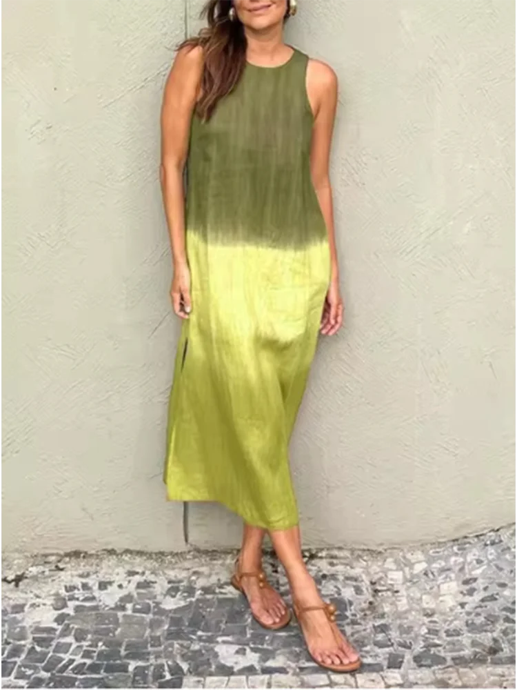Elegant Gradient Sleeveless Vacation Dress