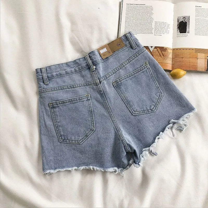Women’s High Waist Ripped Denim Shorts
