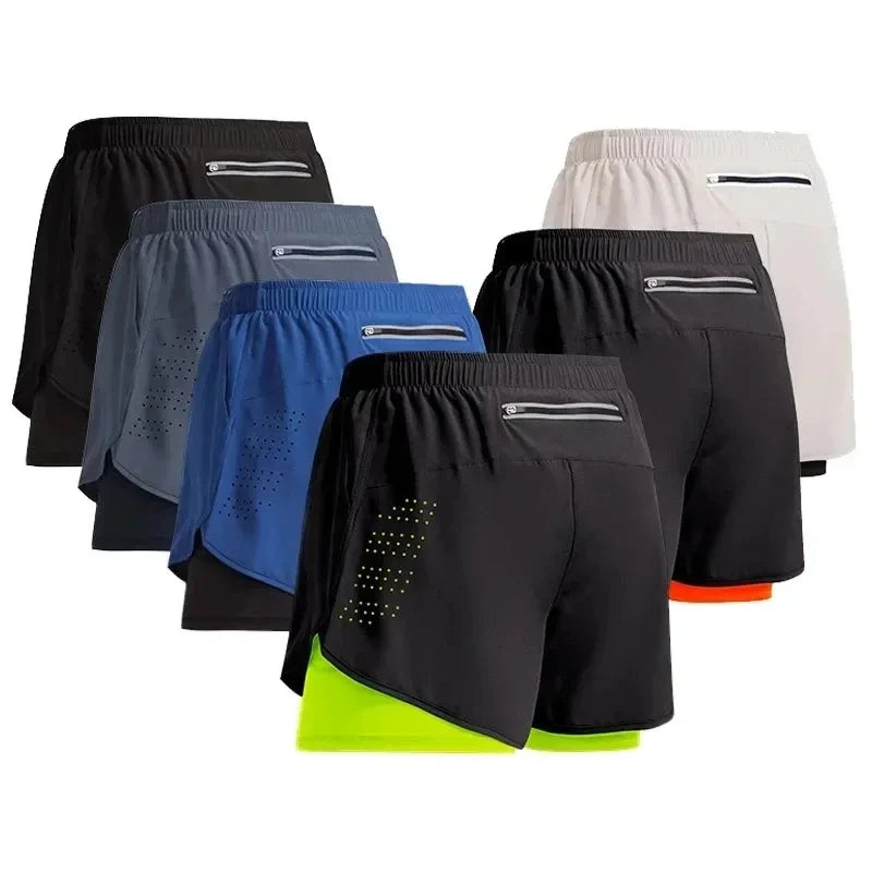Men’s Double Layer Quick-Dry Running Shorts