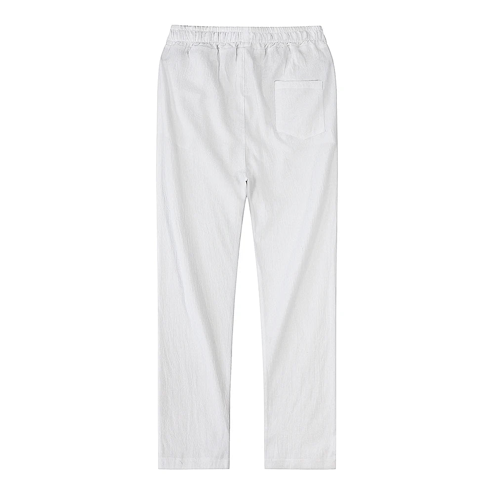 Cotton Linen Pants – Breathable Solid Color Trousers