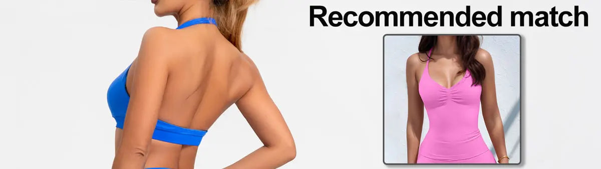 NCLAGEN Women's Padded Halter Gym Top – Strappy Longline Activewear