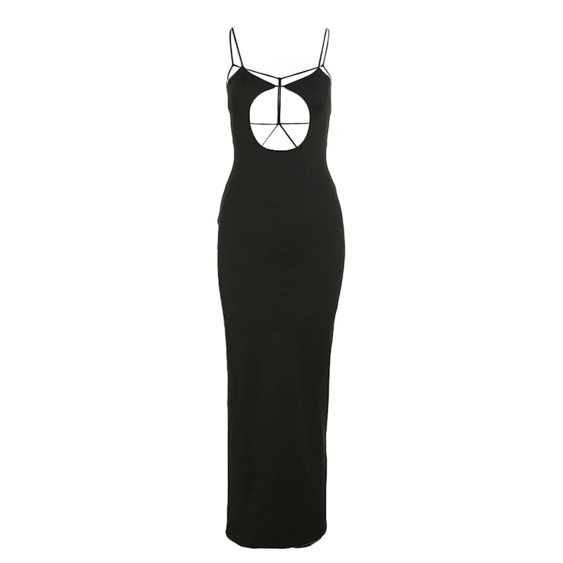 Elegant Sleeveless V-Neck Maxi Dress with Ruffles