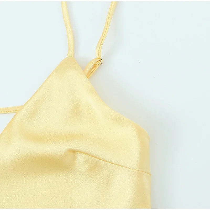 Backless V-Neck Sling Dress