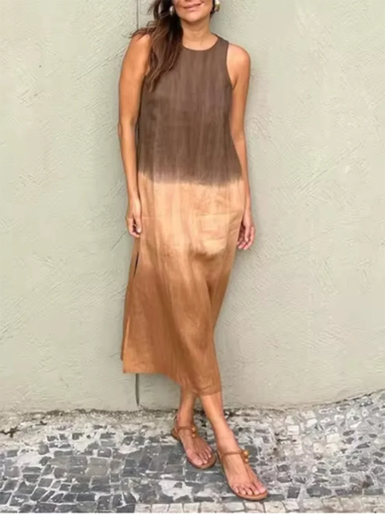 Elegant Gradient Sleeveless Vacation Dress