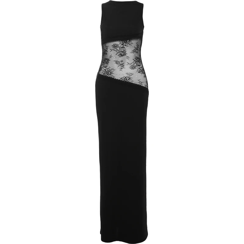 Backless Bodycon Mesh Dress