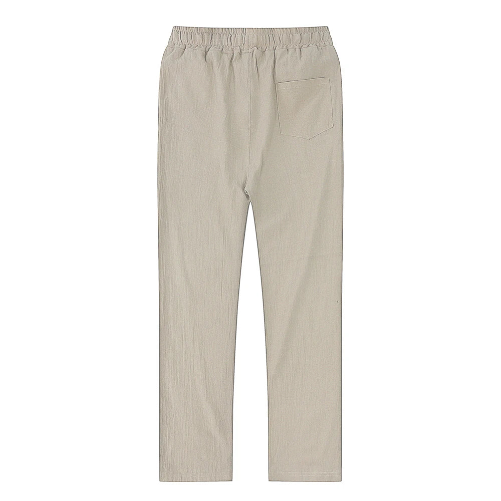 Cotton Linen Pants – Breathable Solid Color Trousers