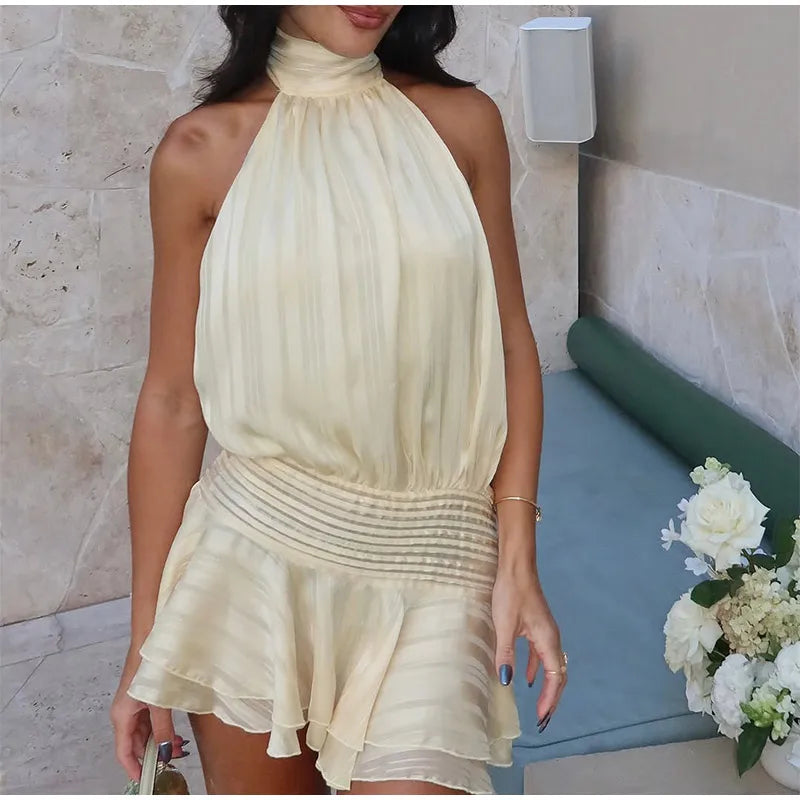 Backless V-Neck Sling Dress