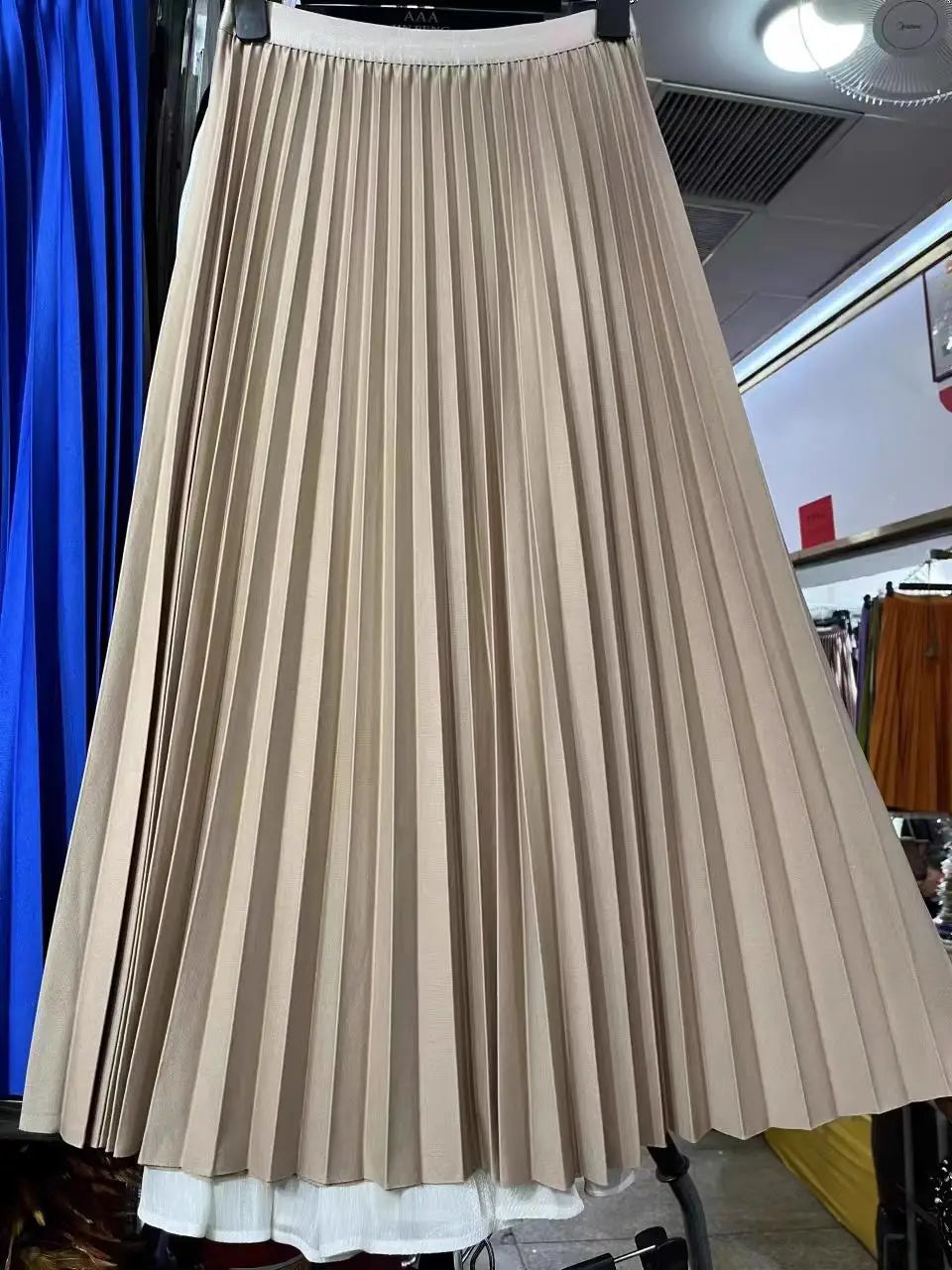 Elegant High Waist Pleated Midi Skirt