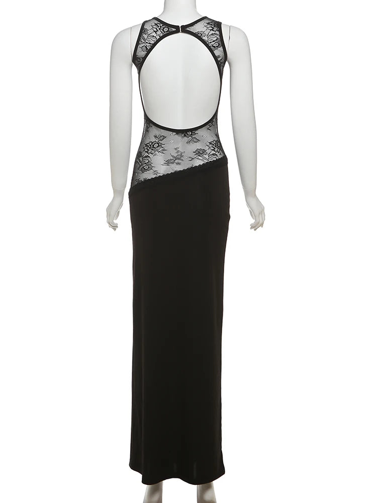 Backless Bodycon Mesh Dress
