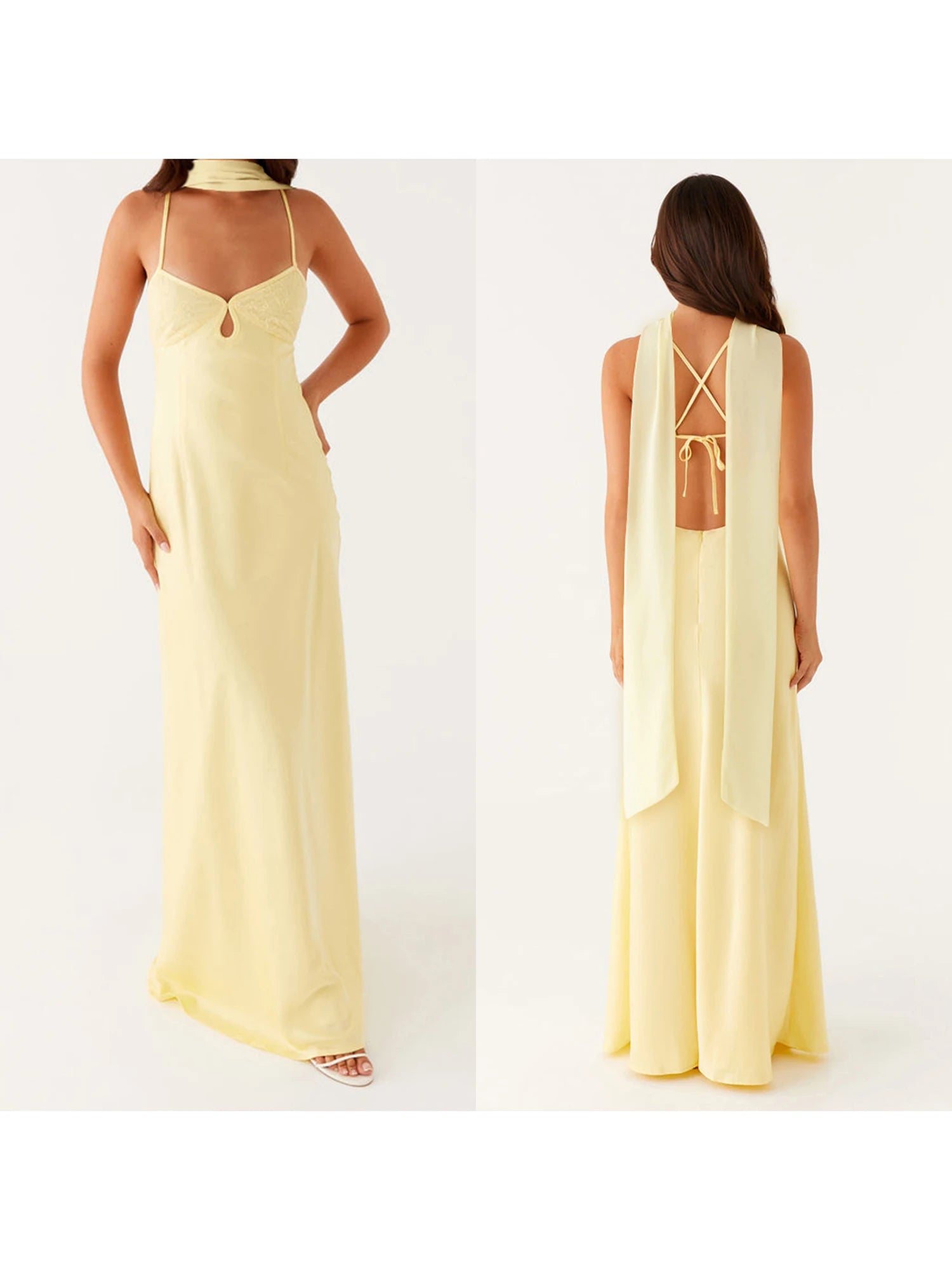 Elegant Summer Maxi Dress with Adjustable Straps