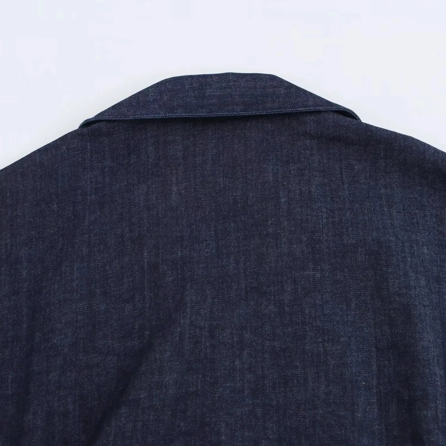 TRAF Ruched Denim Midi Dress