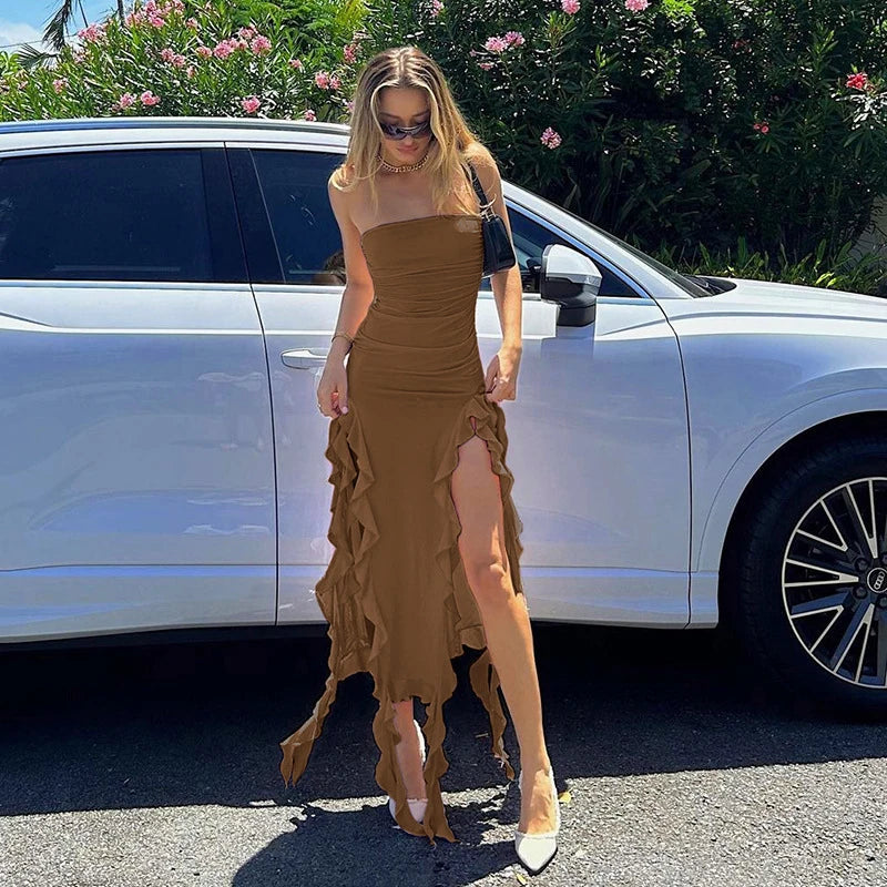 One-Shoulder Slim Fit Irregular Dress