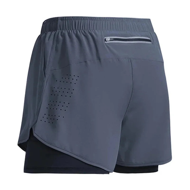 Men’s Double Layer Quick-Dry Running Shorts