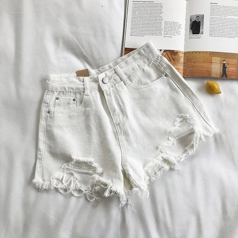 Women’s High Waist Ripped Denim Shorts