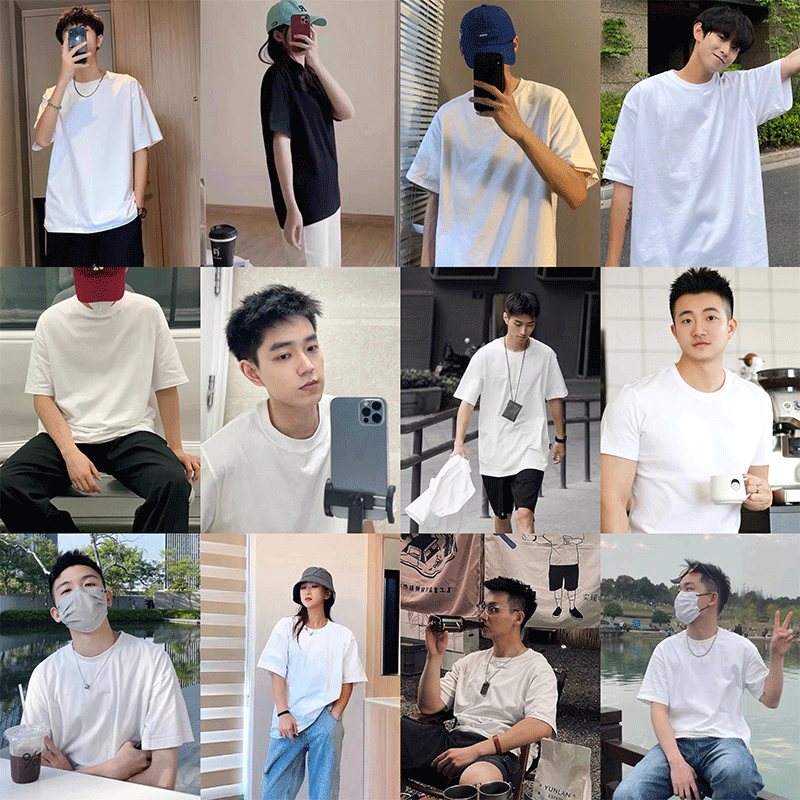 Solid Color Heavyweight Cotton T-Shirt (S-4XL, 8 Colors)