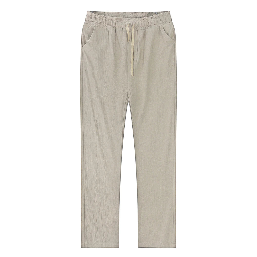 Cotton Linen Pants – Breathable Solid Color Trousers