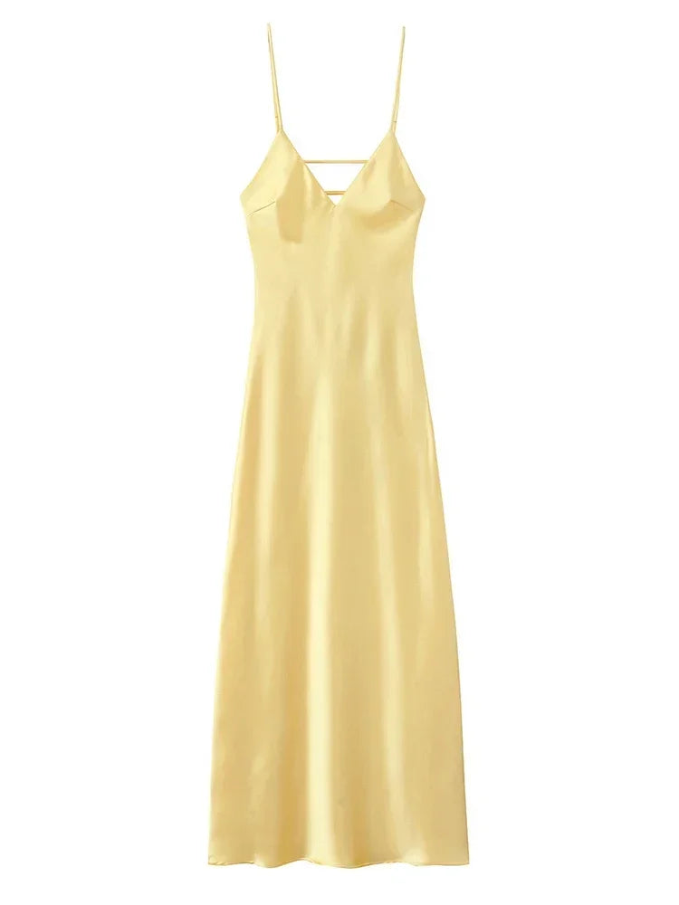Backless V-Neck Sling Dress