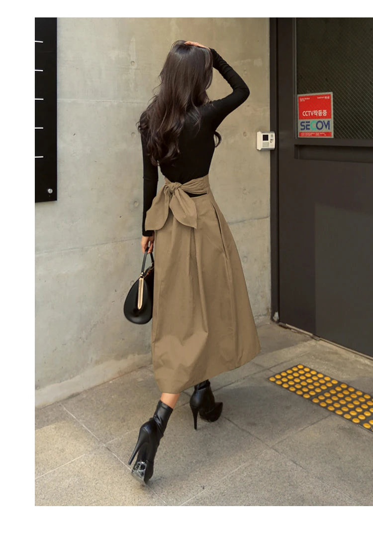 Women’s High Waist Long Skirt