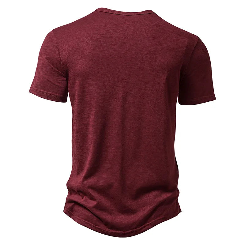 Henley Collar Men's Summer Casual T-Shirt