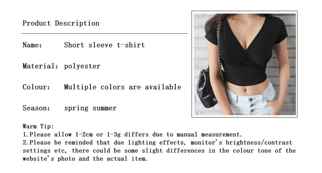 Y2K Black V-Neck Crop Top