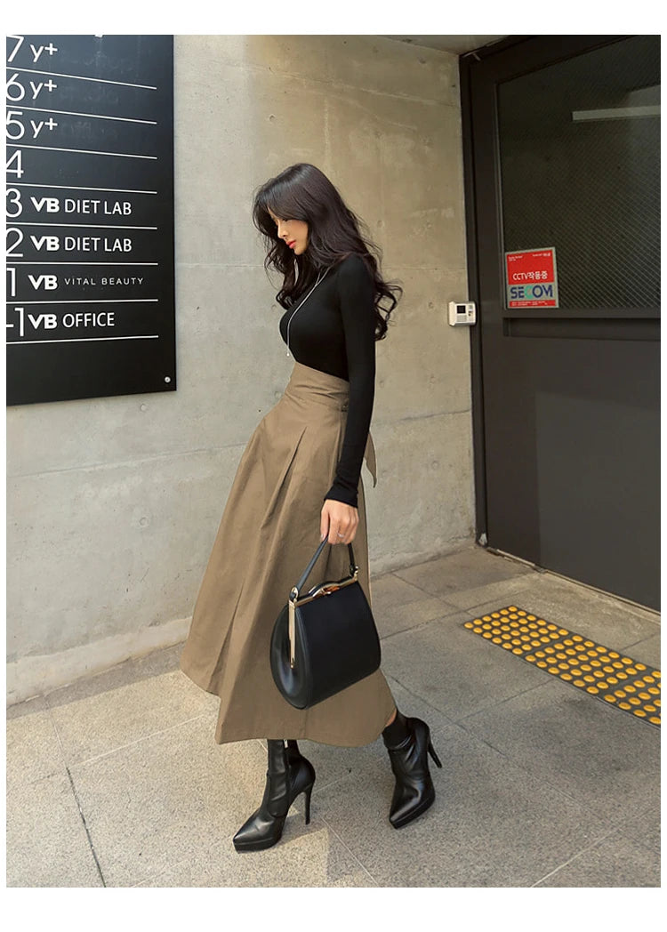 Women’s High Waist Long Skirt