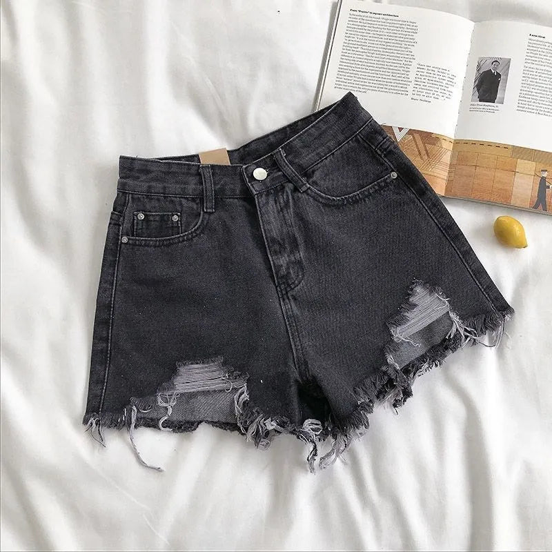 Women’s High Waist Ripped Denim Shorts