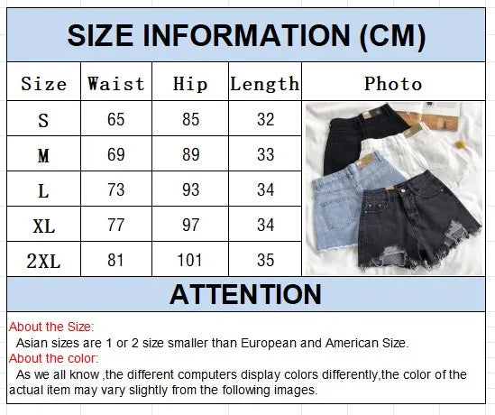 Women’s High Waist Ripped Denim Shorts