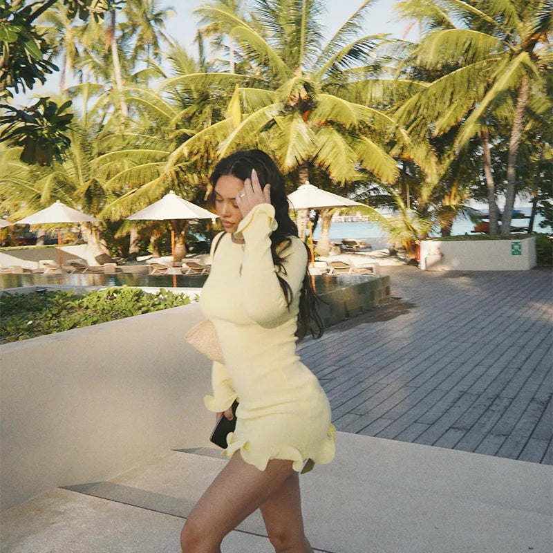Backless V-Neck Sling Dress