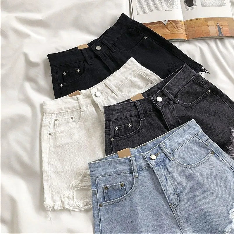 Women’s High Waist Ripped Denim Shorts
