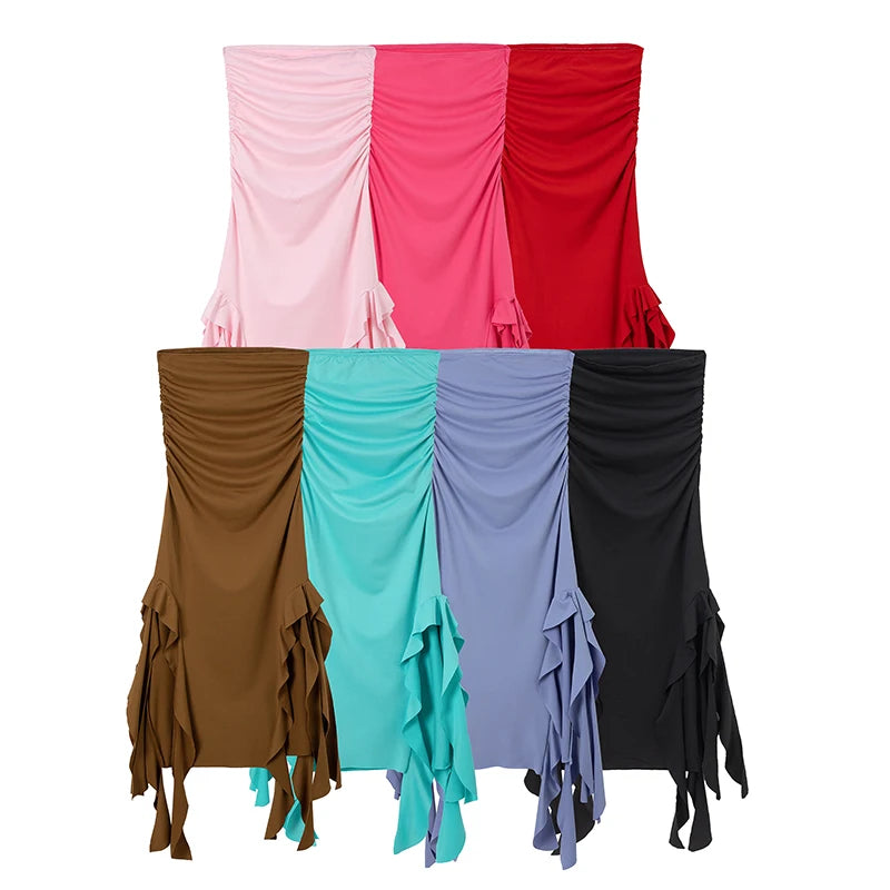 One-Shoulder Slim Fit Irregular Dress