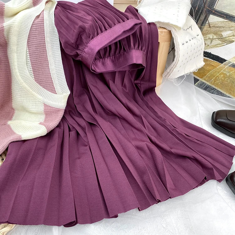 Elegant High Waist Pleated Midi Skirt