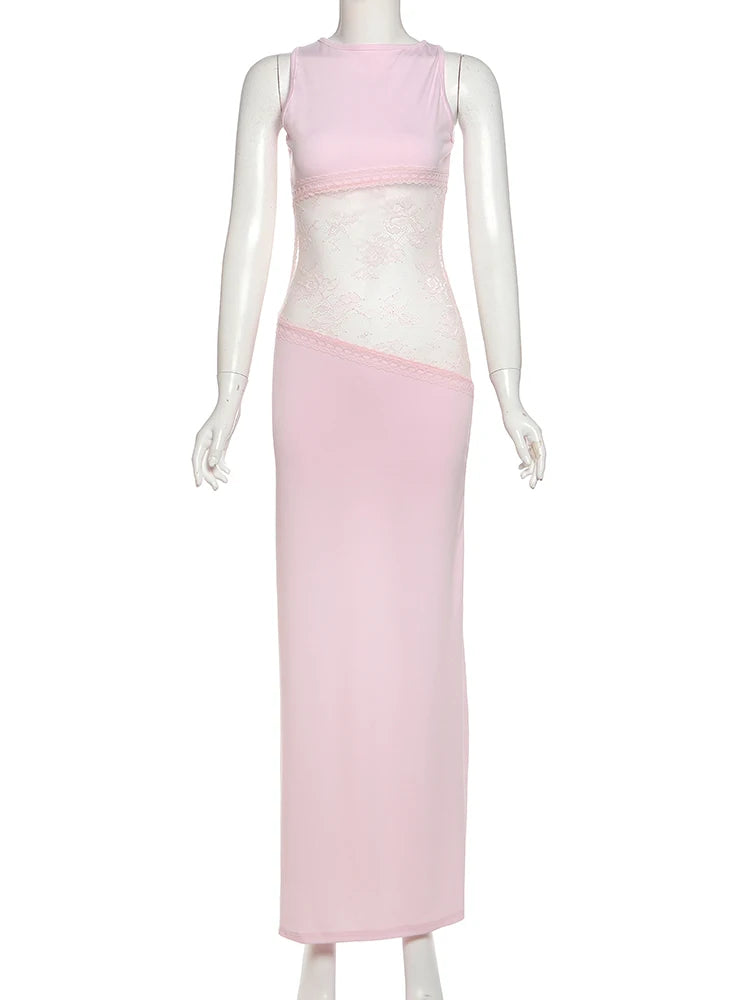Backless Bodycon Mesh Dress