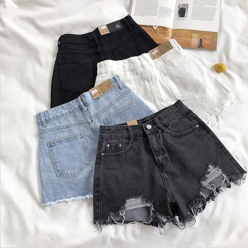 Women’s High Waist Ripped Denim Shorts