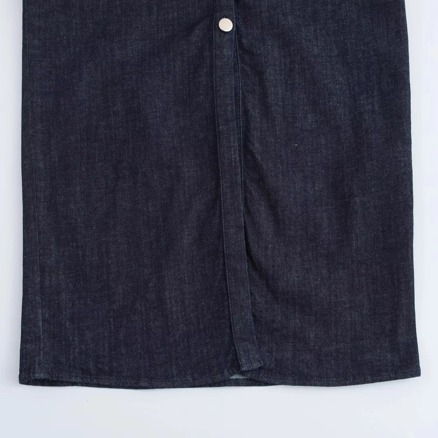 TRAF Ruched Denim Midi Dress