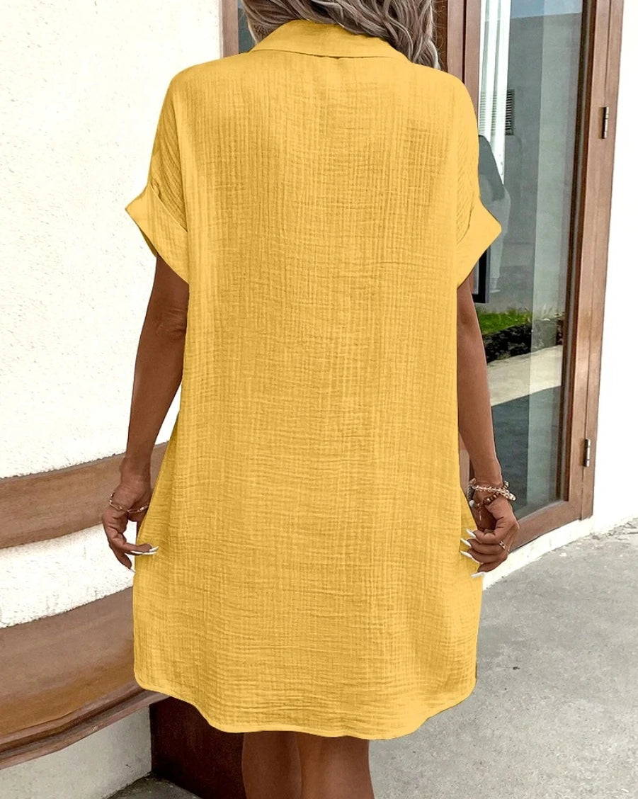 Vintage Cotton Linen Mini Dress