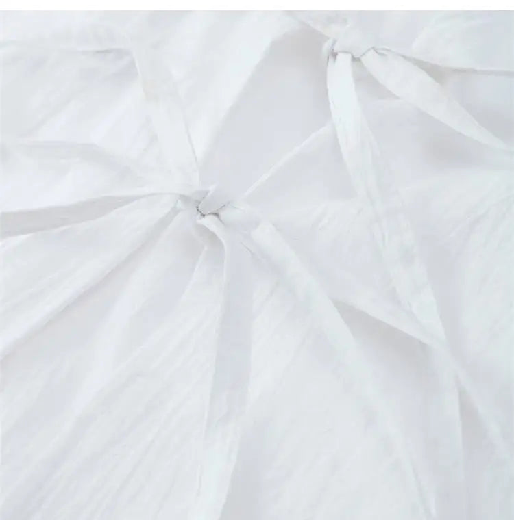 Linen Lace-Up V-Neck Shirt