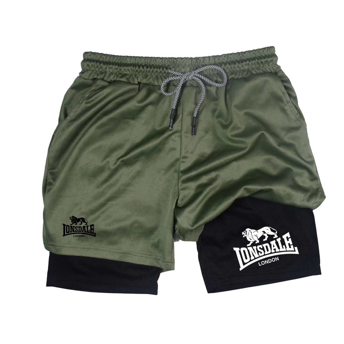 2-in-1 Men's Workout Running Shorts with Phone Pocket