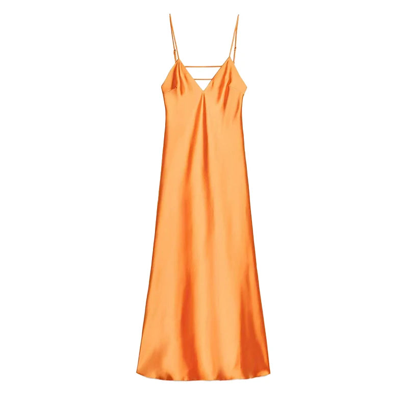 Backless V-Neck Sling Dress