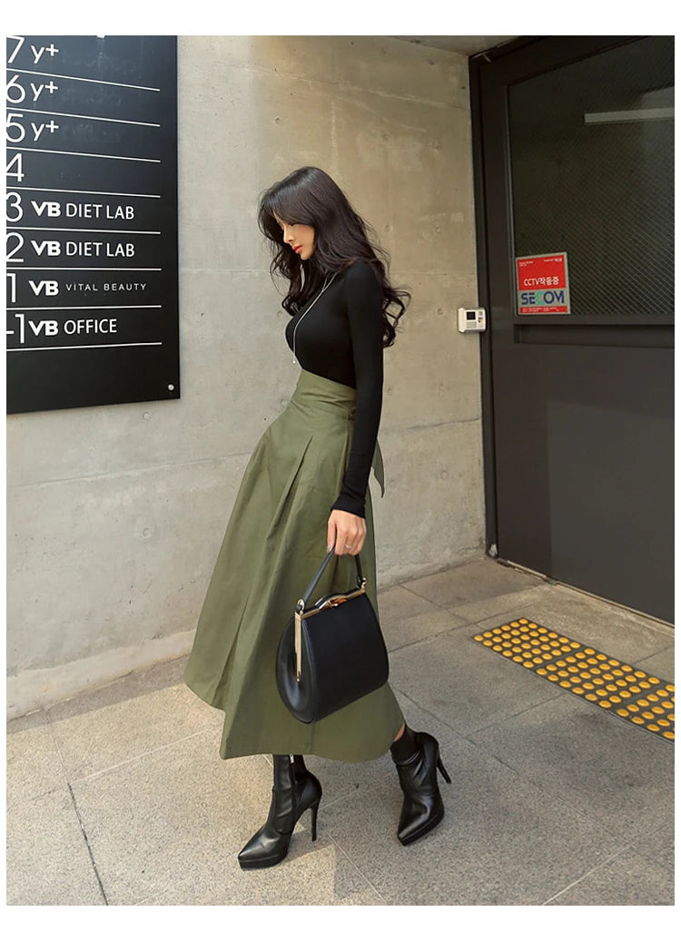 Women’s High Waist Long Skirt
