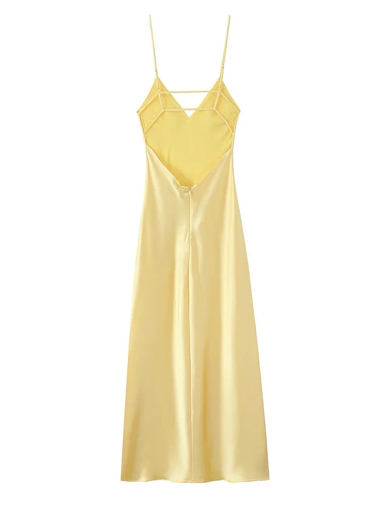 Backless V-Neck Sling Dress