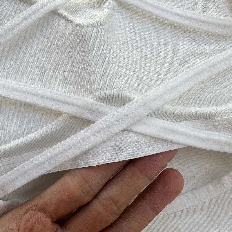 Women's Square Neck Crop Top with Built-in Bra