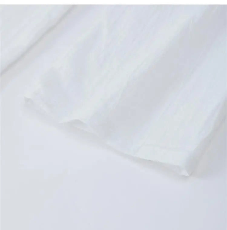 Linen Lace-Up V-Neck Shirt