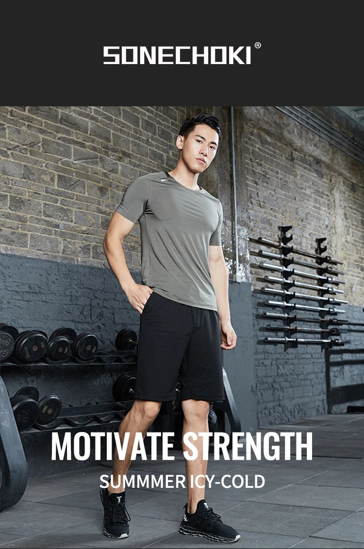 Men’s Black Striped Running Shorts