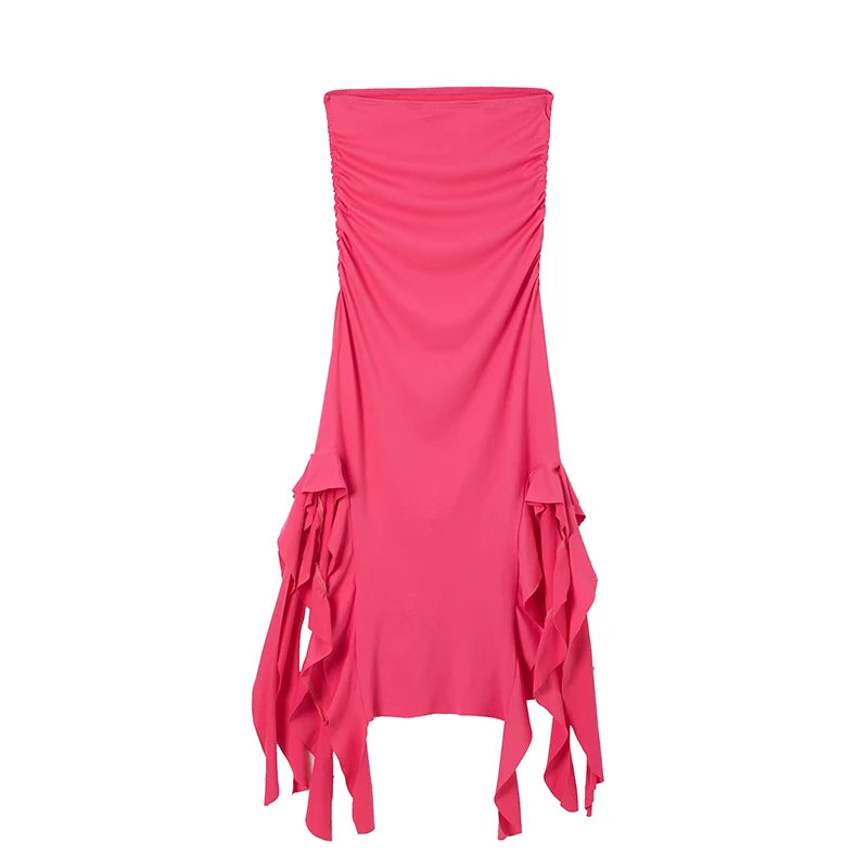 One-Shoulder Slim Fit Irregular Dress