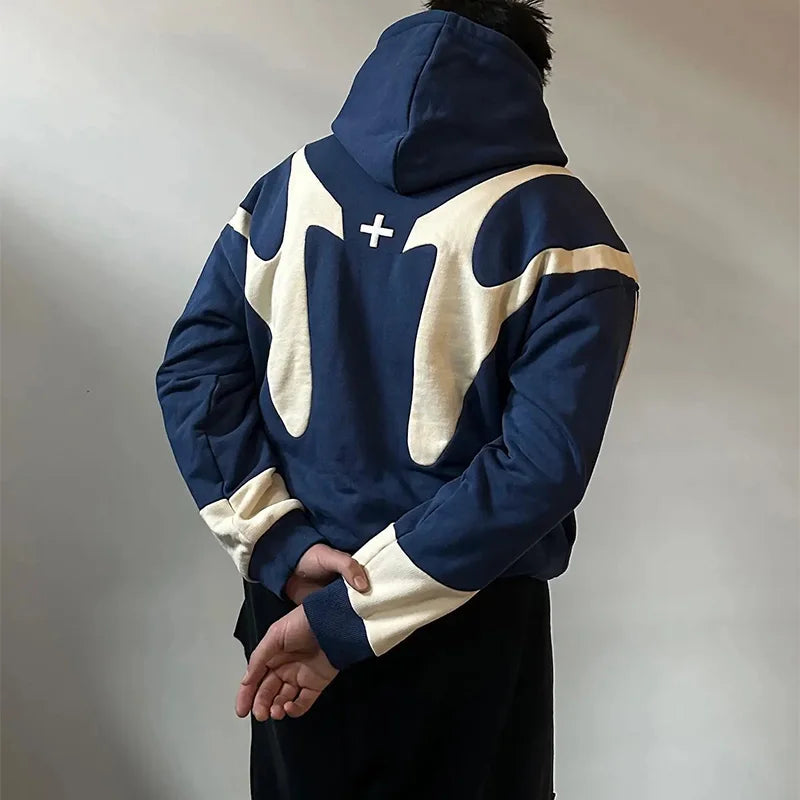 Y2K Devil Print Zip Hoodie