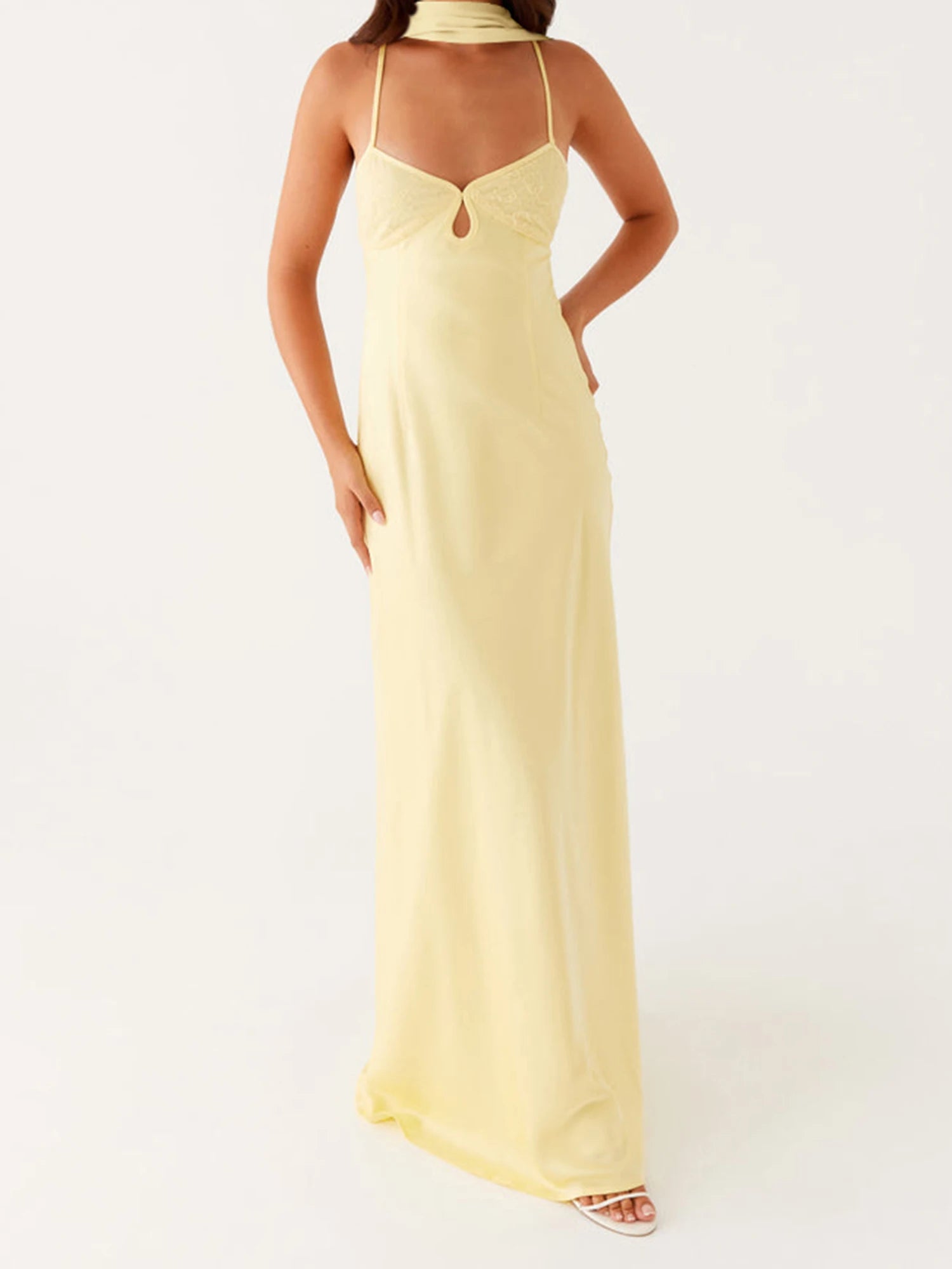 Elegant Summer Maxi Dress with Adjustable Straps