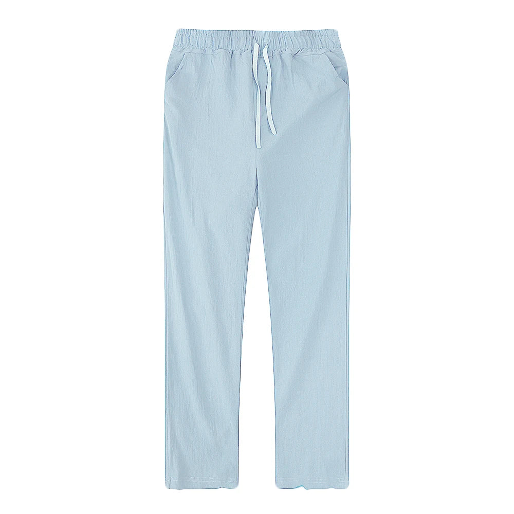 Cotton Linen Pants – Breathable Solid Color Trousers