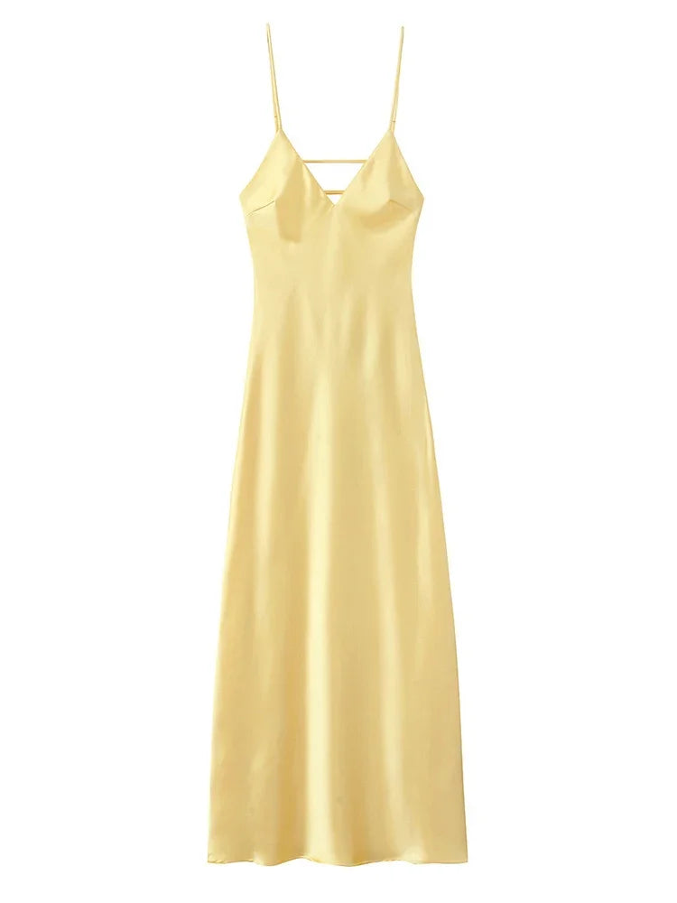 Backless V-Neck Sling Dress